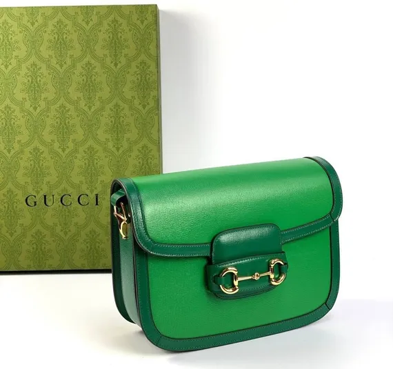 Маленькая сумка на плечо Gucci Horsebit 1955 зеленый/темно-зеленый