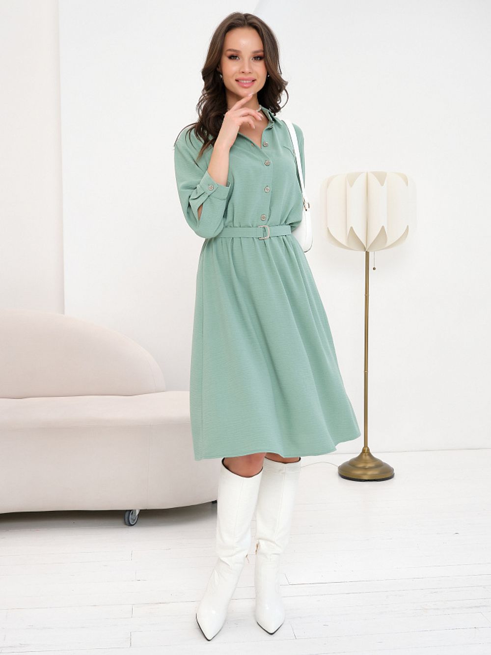 Платье 211062-4628 Пастельный зелёный №39 Priz (Акция)