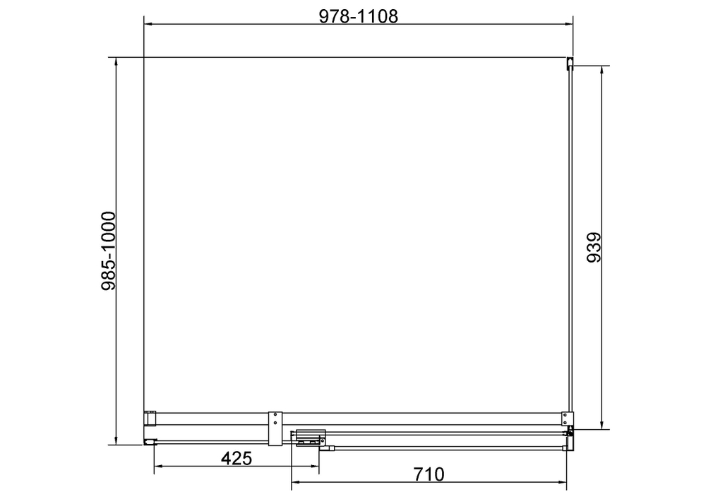 Душевой уголок Экстенза (Extenza) Vincea VSR-4EX101110CLGM, 1000/1100*1000, вороненая сталь, стекло прозрачное
