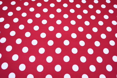 Вискоза ярко-розовая в белый средний горох