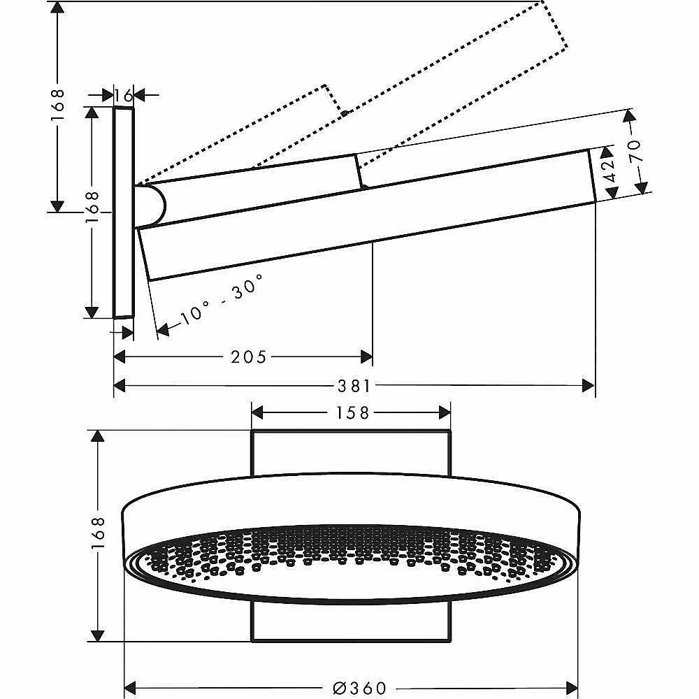 Верхний душ Hansgrohe Rainfinity 360 1jet 26230000