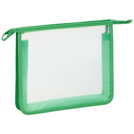 Папка для тетрадей 1 отделение А4 на молнии, офисная, Спейс, пластик, зеленый кант