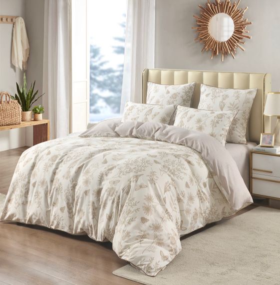 Вальтери (беж) КПБ сатин Евро 4н