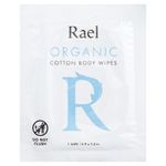 Rael, салфетки для тела из органического хлопка, без отдушки, 10 салфеток в индивидуальной упаковке