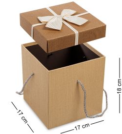 WG-21/2-B Коробка подарочная «Куб» цв.беж./коричн.