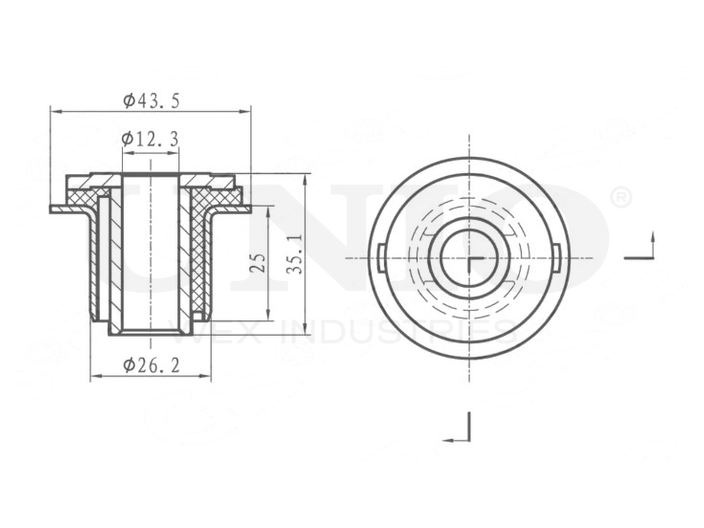 Сайлентблок рулевой рейки UNIO RMP-20589