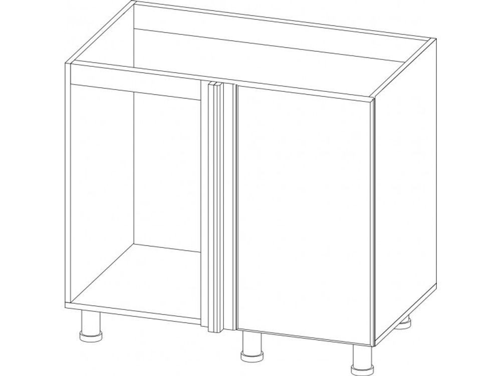 Бергамо Шкаф рабочий под мойку L800 (2 дв. гл.) эмаль - купить в интернет-магази