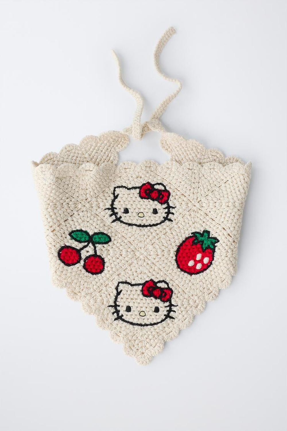 ZARA БАНДАНА КРЮЧКОМ HELLO KITTY © SANRIO, ЭКРЮ