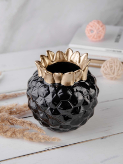 Кашпо "Ананас", черно-золотой (товар партнера)