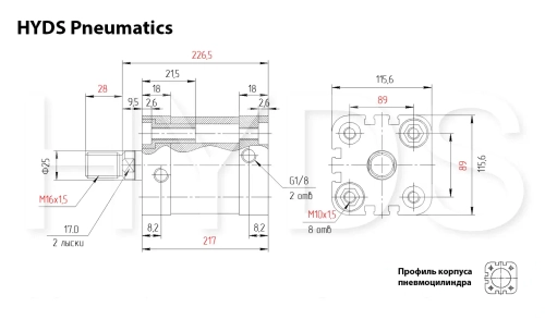 ADN-100-150-A-P-A Пневмоцилиндр