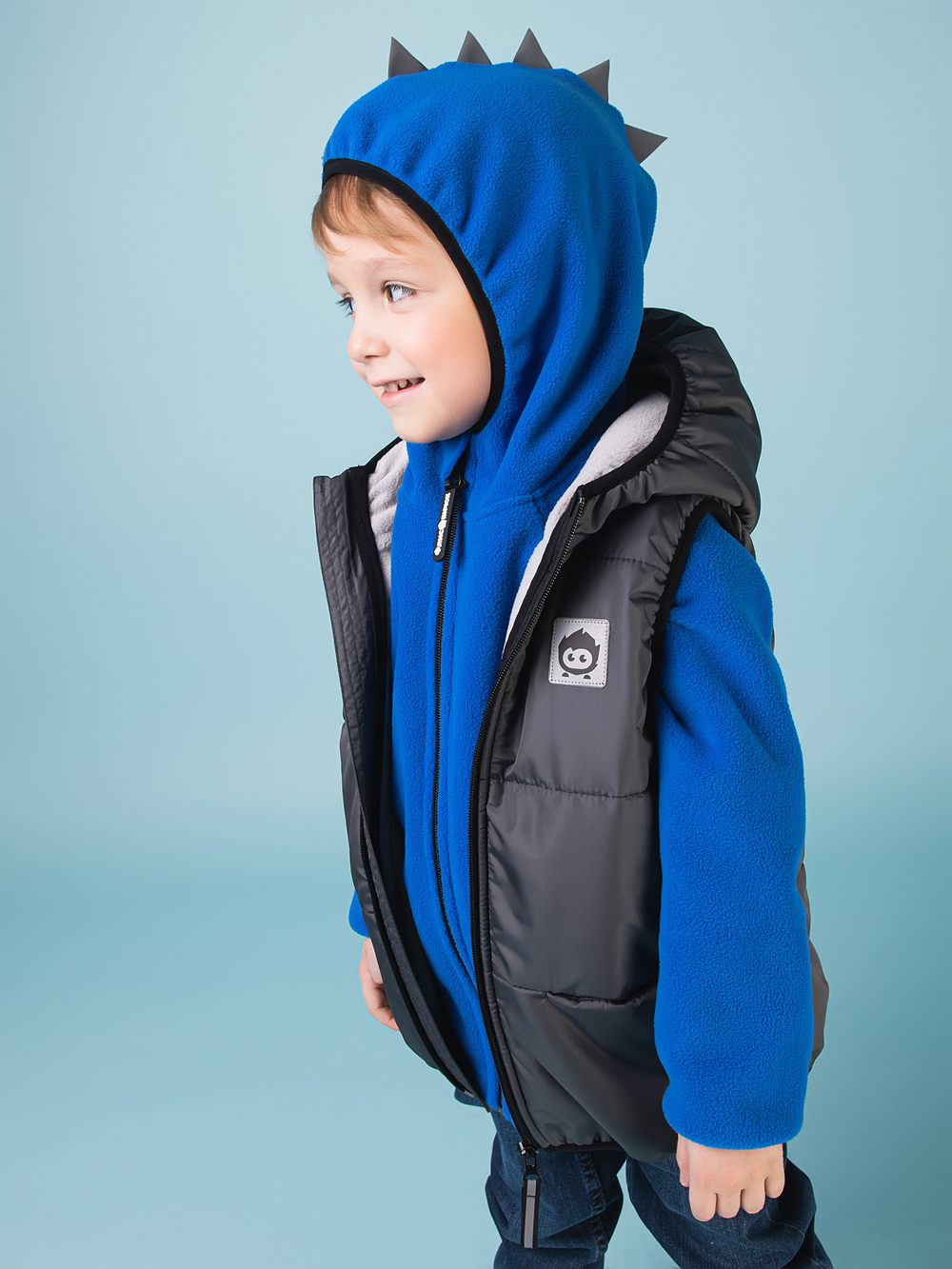 Толстовка флисовая "Дино" синий