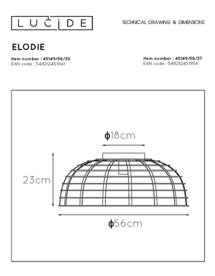 Потолочный светильник Lucide Elodie 45149/56/30