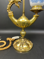 Старинная настольная лампа с головой дракона