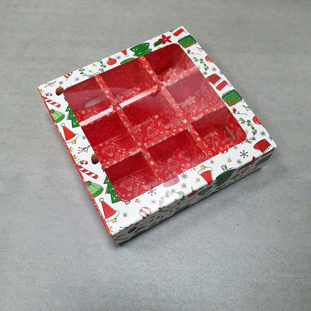 Коробка на 9 конфет Рождественский подарок