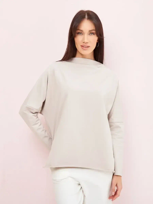Свитшот оверсайз удлиненный бежевый