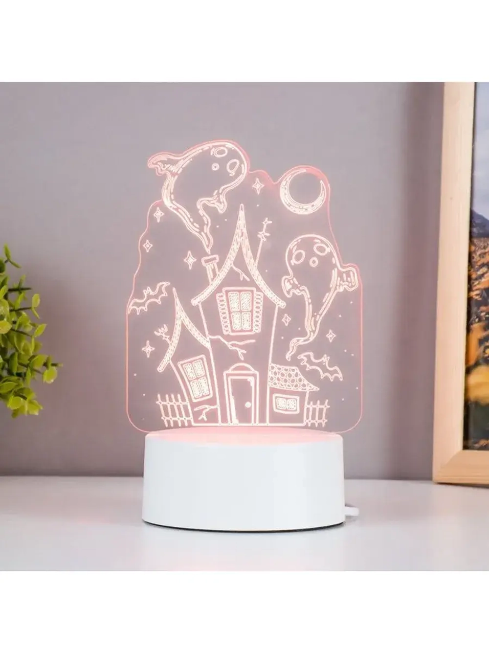 Светильник 3D ночник RISALUX «Призраки», LED, белый, 11×9.5×