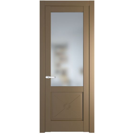 Фото межкомнатной двери эмаль Profil Doors 1.2.2PM перламутр золото стекло матовое