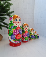 Матрешка 5мест 18см цветы