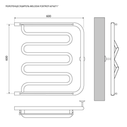 Полотенцесушитель MELODIA Foxtrot Plus 60/60 (MTRFP6060)
