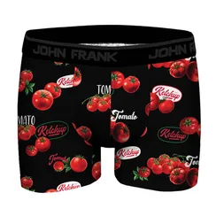 Мужские трусы боксеры черные с принтом JOHN FRANK JFBDMOD147-TOMATO