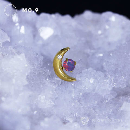 Crescent Moon Opal #38 PVD Yellow