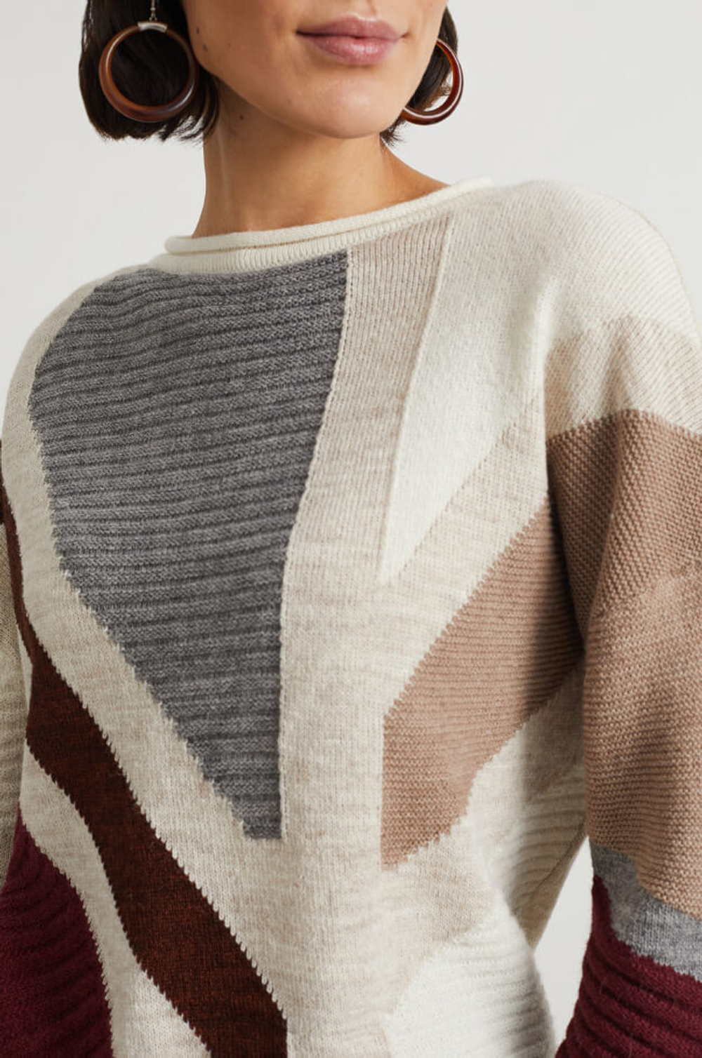 22228 Джемпер женский (бежевый жаккард)