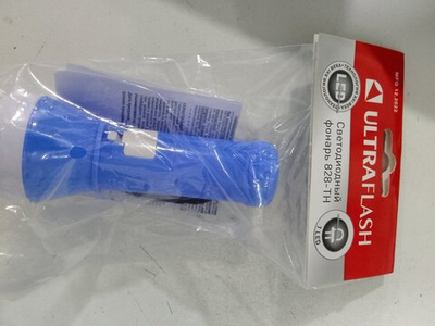 Светодиодный фонарь Ultraflash 828-TH  (1диод, 1 режим, 3xAG10 в комплекте,, пласт., блист.-пакет)