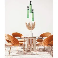 8064/1A MODERNI LN25 298 хром/зеленый, металл/стекло Подвесной светильник E27 1*60W 220V LORENZO