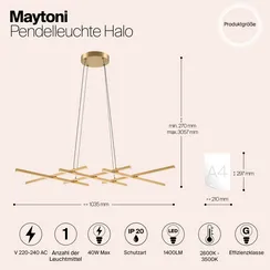 Подвесной светильник Maytoni MOD244PL-L50BSK