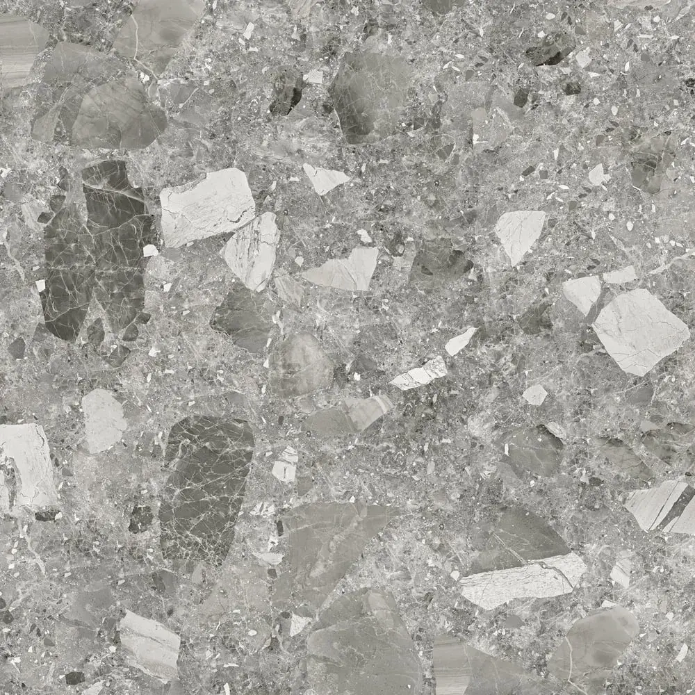 Керамогранит Alma Ceramica GFU04STE70R Steel rock 60x60 серый сахарный под терраццо