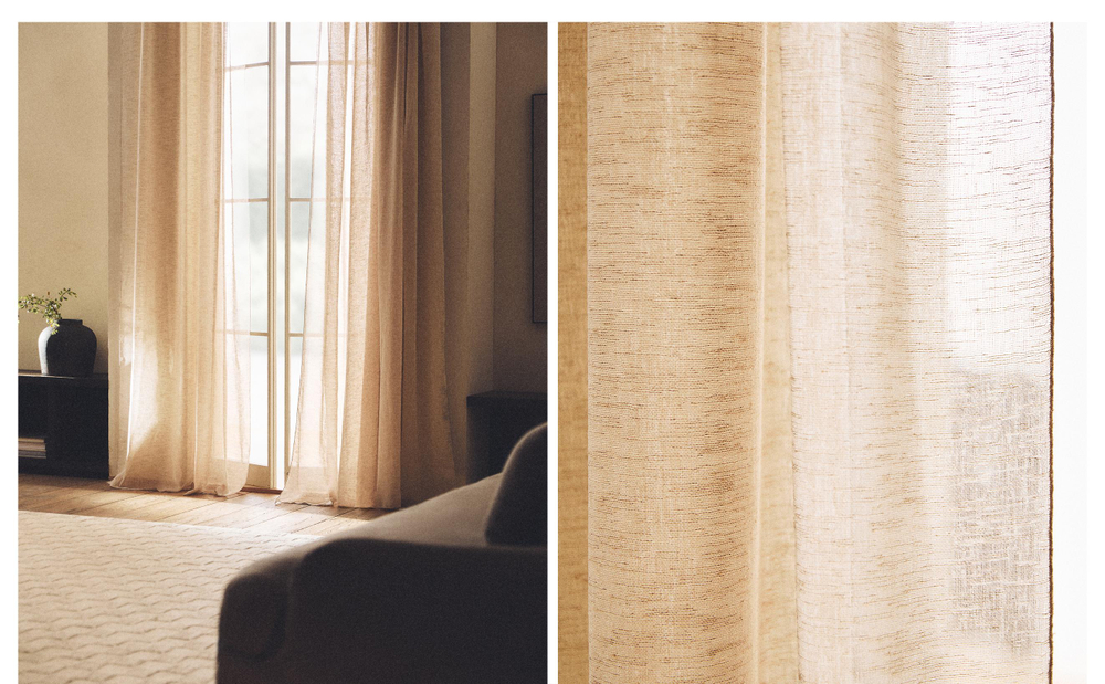 Штора Zara Home, 280х300 см, бежевый, 1306/032