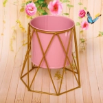 Кашпо металлическое «Vesna-Глория» 13,5см на металлической подставке,цвет розовый