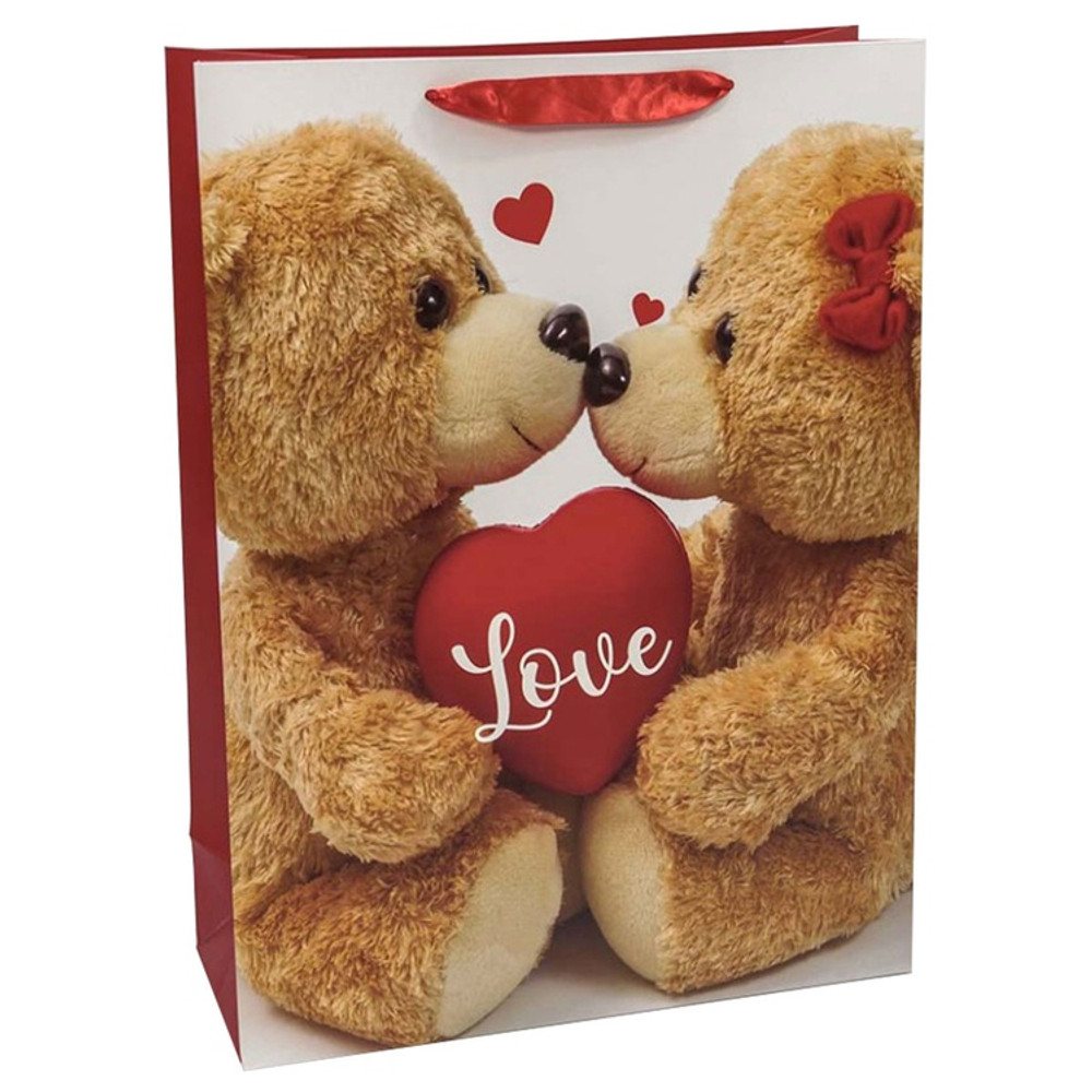 Подарочный пакет «Плюшевый Мишка. Love» в четрых дизайнах, 31х42х12 см
