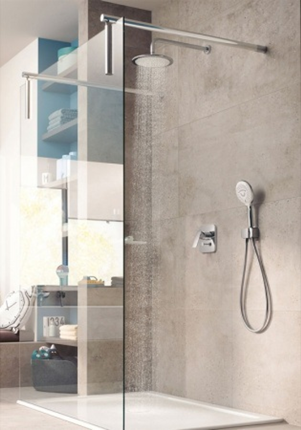 Встраиваемый смеситель для ванны и душа Kludi Pure&Style внешняя монтажная часть, хром (406500575)