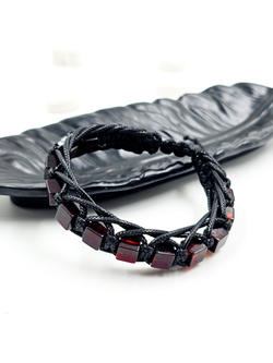 Браслет мужской на руку. Янтарь натуральный формованный