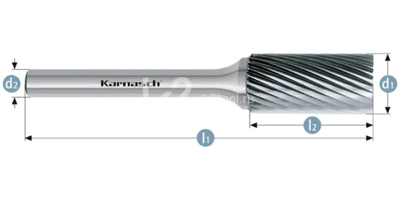 Борфреза твердосплавная Karnasch форма A, 3х14х3х38 мм, насечка HP-2, без покрытия, арт. 11.3000-030