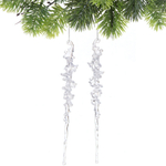 Подвеска «Кристальная сосулька» 26 см (набор 2 шт), Белый