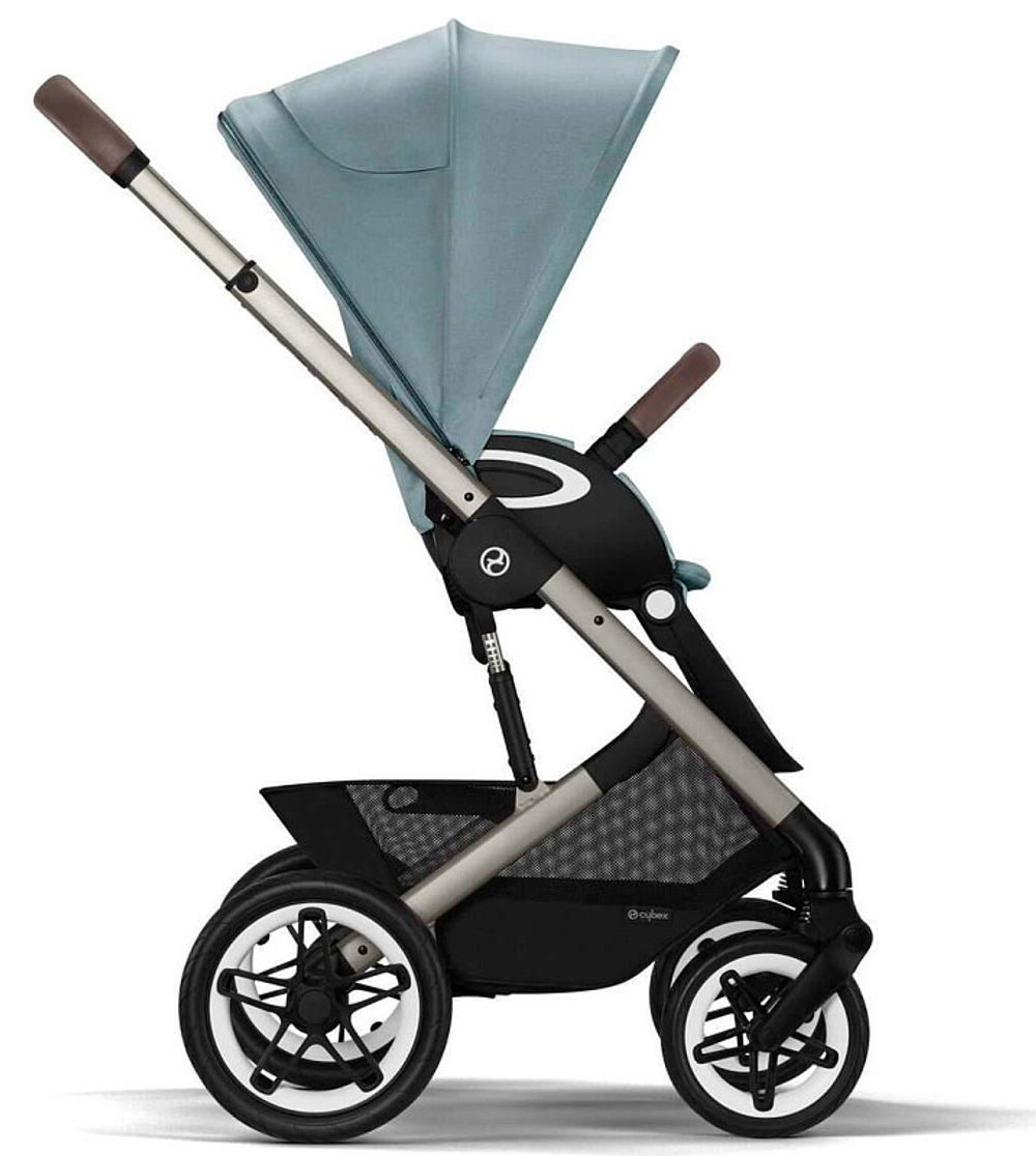 Коляска Cybex Talos S Lux TPE complete Aton S2 Moon Black 3 в 1 Stormy Blue с дождевиками