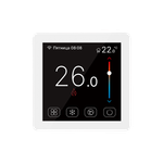 Термостат для теплого пола STOUT с цветным сенсорным дисплеем (цвет белый)