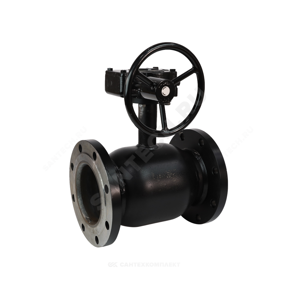 Кран шаровой сталь 09Г2С Ballomax КШТ 61.103 Ду 150 Ру16 фл L=350мм с редуктором BROEN КШТ 61.103.150.Р.16