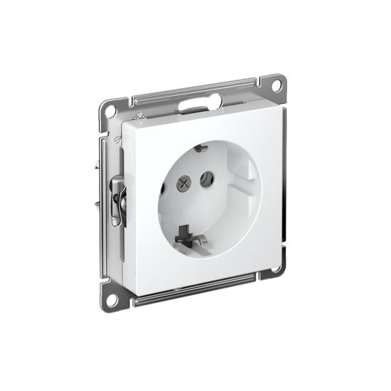 Розетка AtlasDesign 16А с заземл. быстрозажим. клем. механизм бел. SE ATN000143S