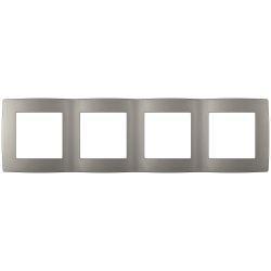 Рамка для розеток и выключателей ЭРА Серия 12 12-5004-16 на 4 поста, титан | ЭРА 12 Титан