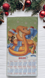 Календарь из гобелена на 2025 год 38 попугаев 38х72