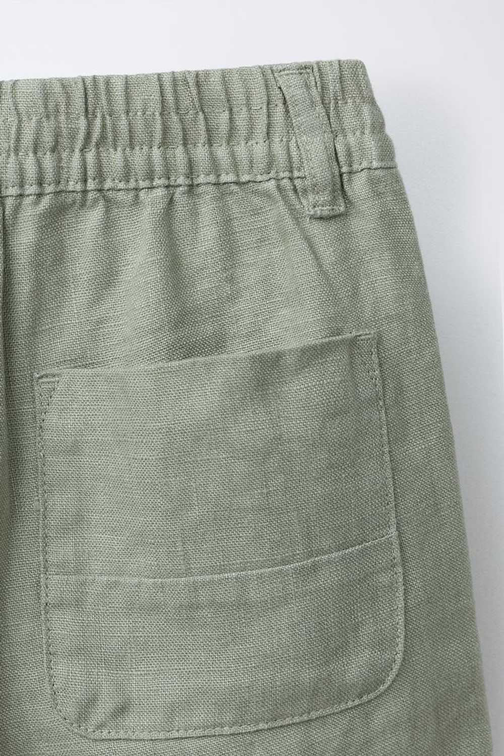 ZARA БЕРМУДЫ ИЗ 100% ЛЬНА, ХАКИ