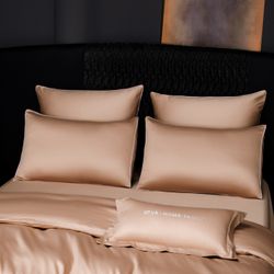 Комплект постельного белья Однотонный Сатин Премиум «Нежный персик»
