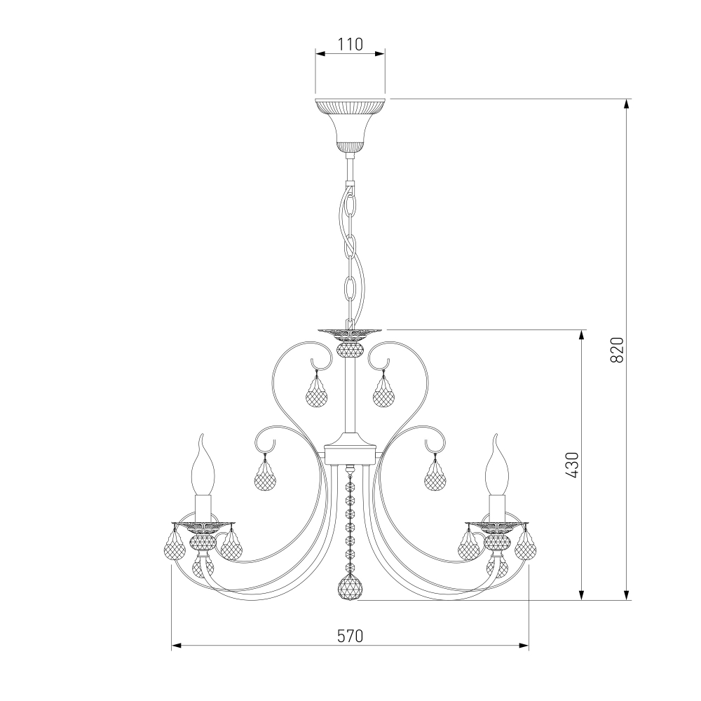 Подвесная люстра с хрусталем 3305/5