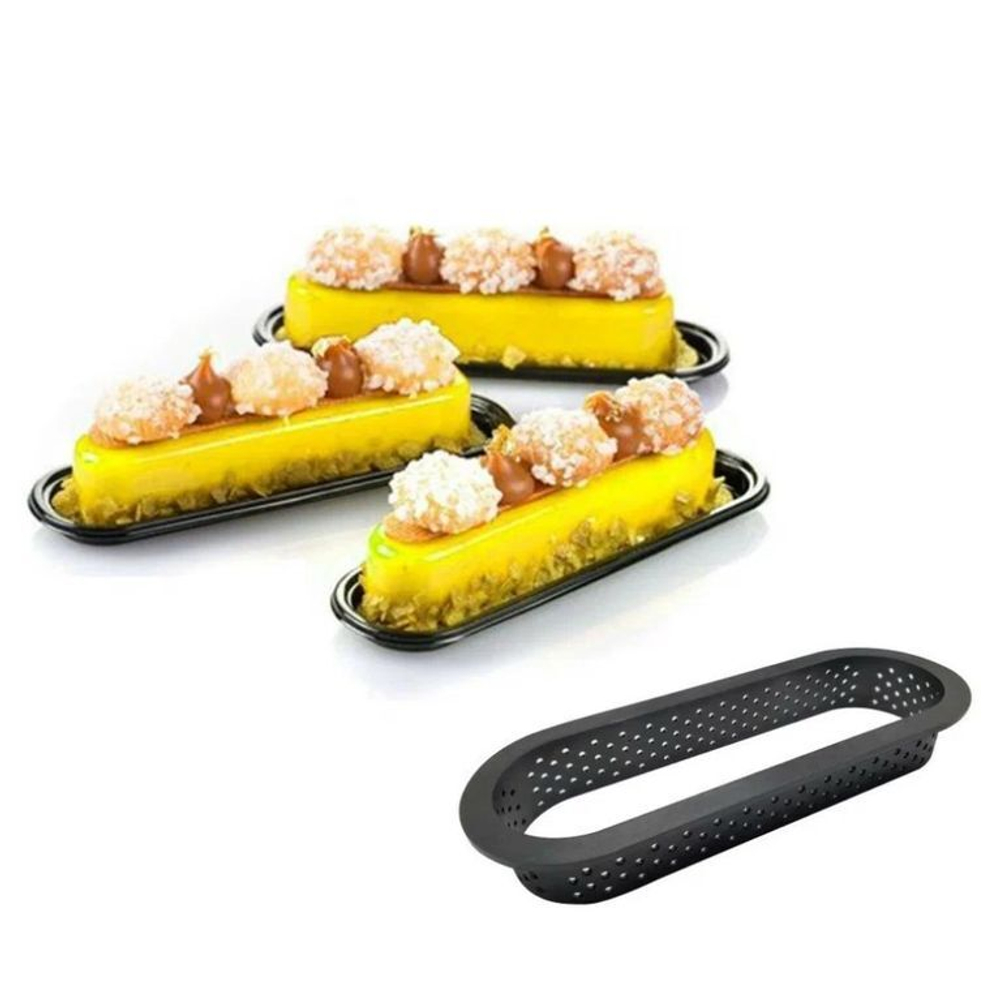 Форма перфорированная для выпечки (овальная) термопластик 14,4x5,3x2 см