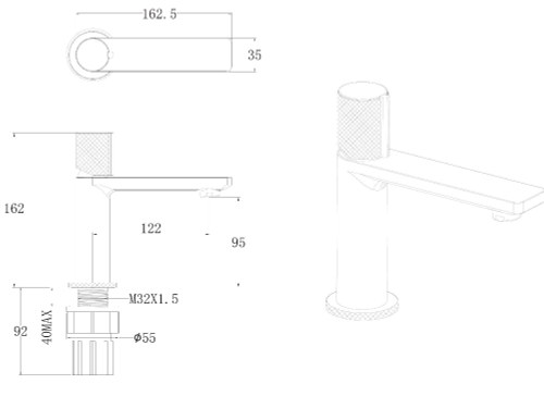 Смеситель для раковины Allen Brau Liberty 5.33001-31 Черный матовый