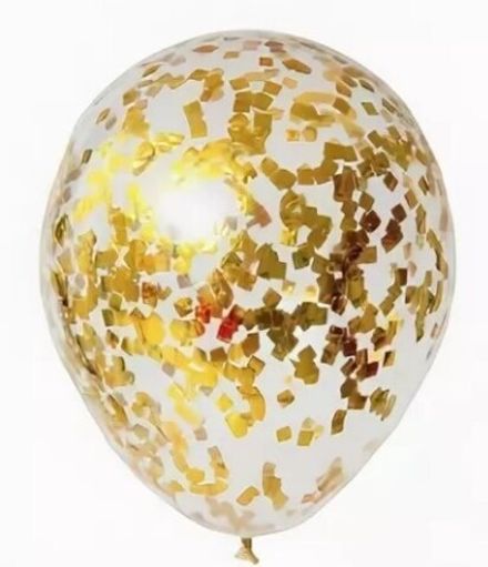 Прозрачные шары с "Конфетти - квадраты" 35 см