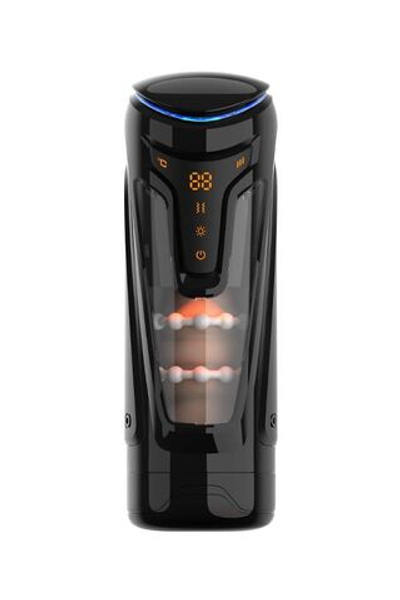 Инновационный вибромастурбатор Warrior с пенетрацией и массажем бусинами (Цвет: черный)